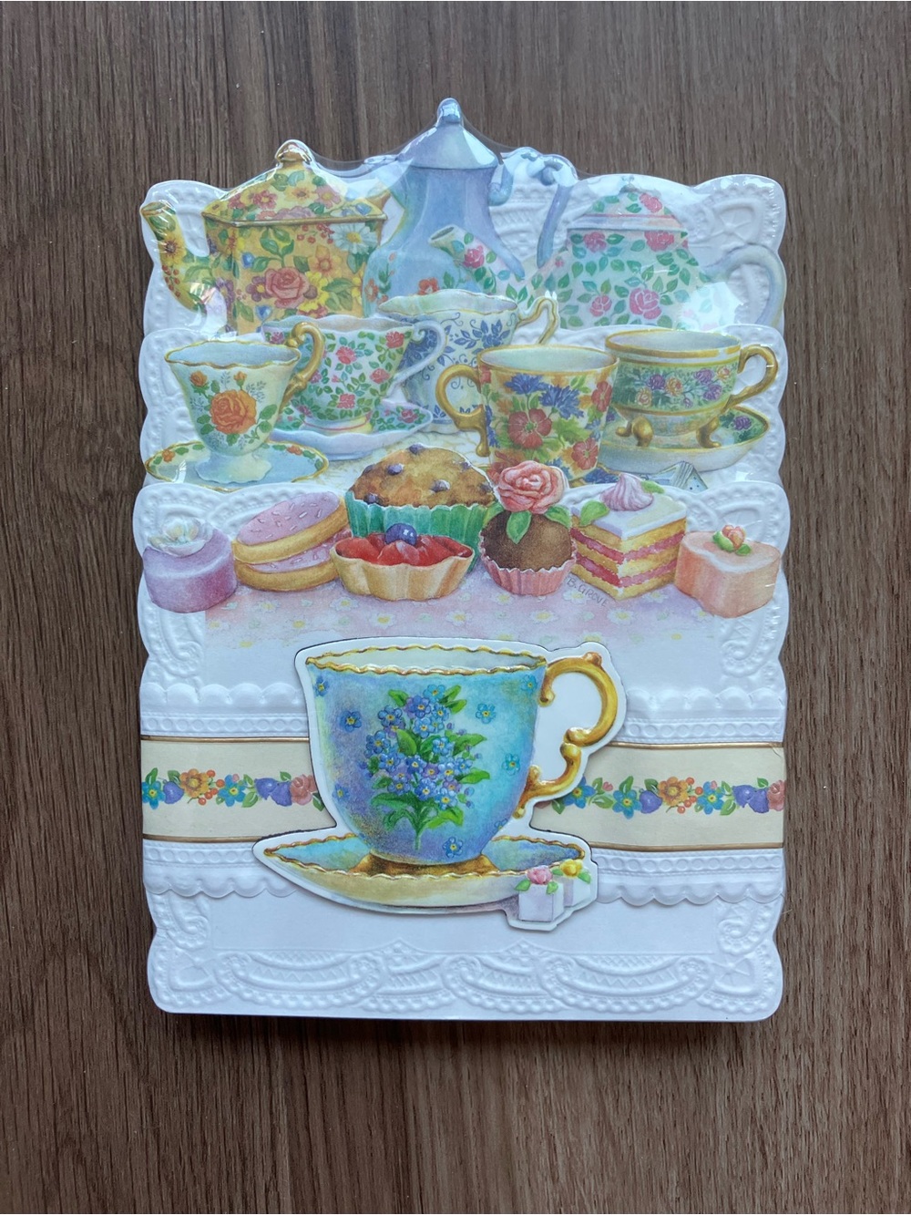 Vintage Floral Teacups and Sweets Notecards and Magnet Set
